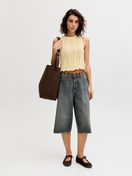 JJXX Scallop Edge Knit Vest in Yellow
