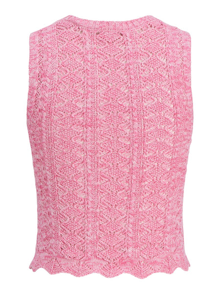 JJXX Scallop Edge Knit Vest in Pink