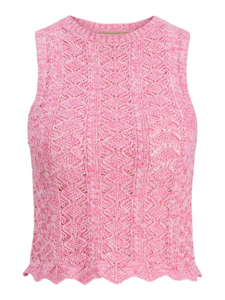 JJXX Scallop Edge Knit Vest in Pink