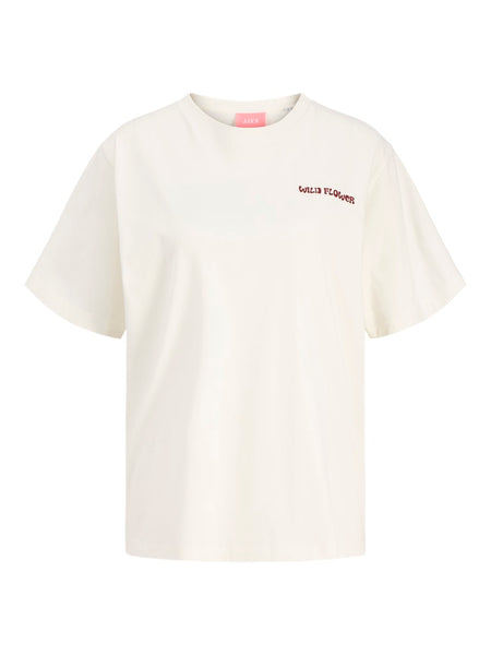 JJXX Loose Fit "Wild Flower" Printed T-Shirt in Cream