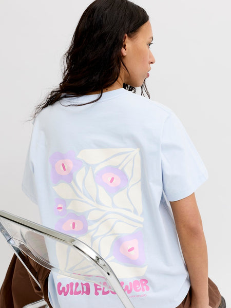 JJXX Loose Fit "Wild Flower" Printed T-Shirt in Blue