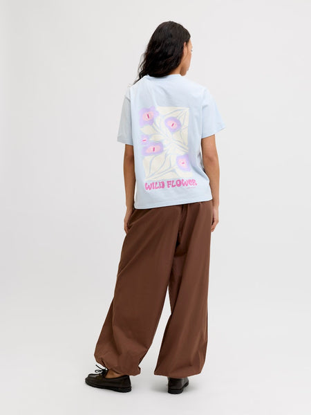 JJXX Loose Fit "Wild Flower" Printed T-Shirt in Blue