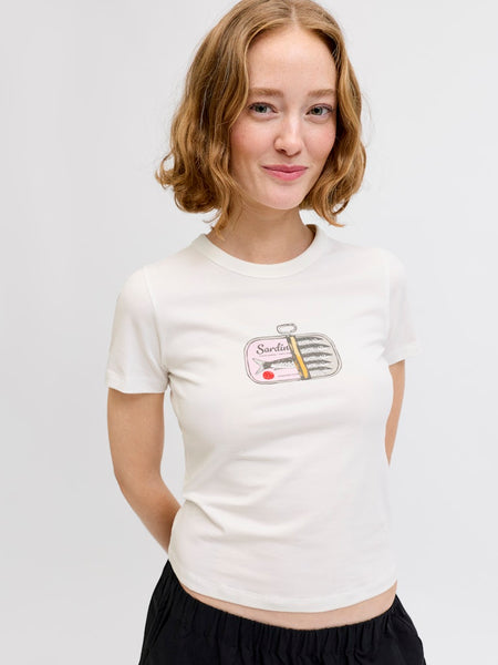 JJXX Sardine Print T-Shirt in White