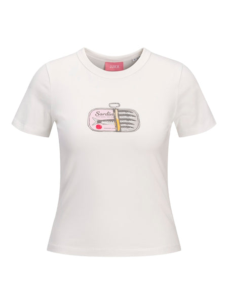 JJXX Sardine Print T-Shirt in White