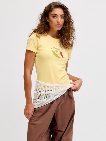 JJXX Chilli Print T-Shirt in Yellow
