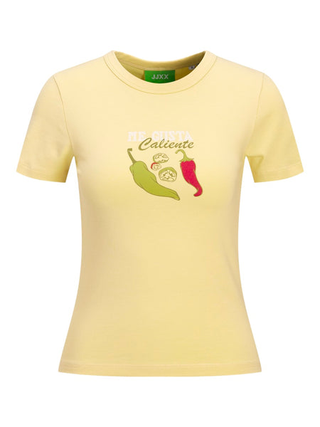 JJXX Chilli Print T-Shirt in Yellow