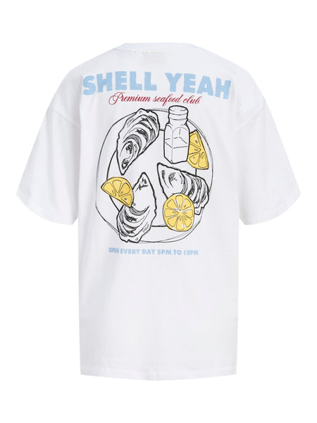 JJXX Loose Fit "Shell Yeah" T-Shirt in White
