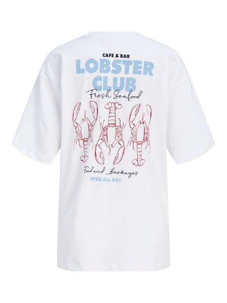 JJXX Loose Fit "Lobster Club" T-Shirt in White