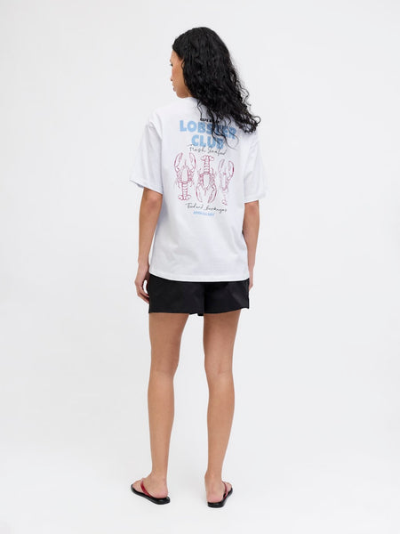 JJXX Loose Fit "Lobster Club" T-Shirt in White