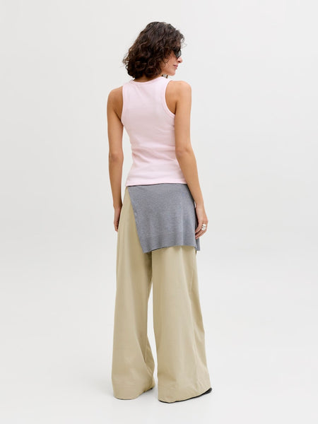 JJXX Ribbed Scoop Neck Tank Top in Pink