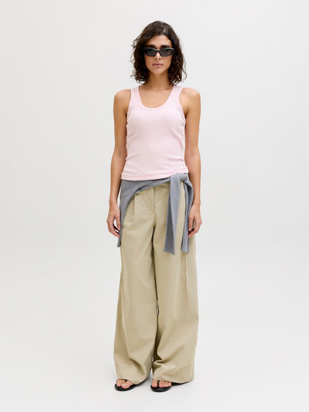 JJXX Ribbed Scoop Neck Tank Top in Pink