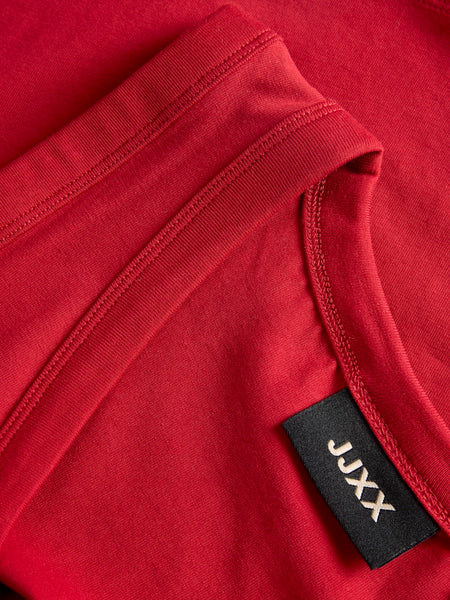 JJXX Short V-Neck Tank Top in Red