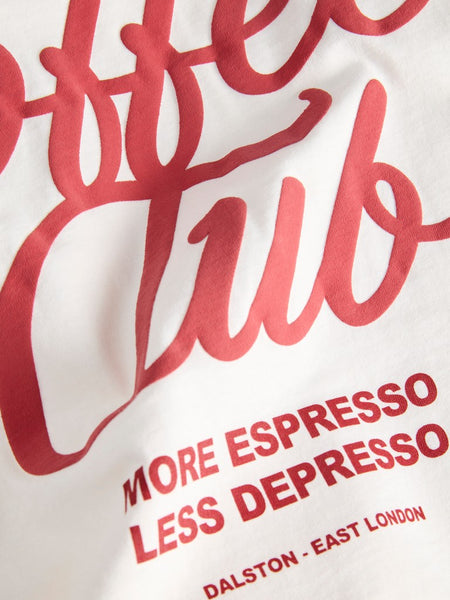JJXX Loose Fit "Coffee Club" T-Shirt in White