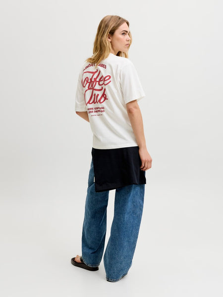 JJXX Loose Fit "Coffee Club" T-Shirt in White