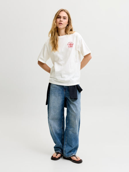 JJXX Loose Fit "Coffee Club" T-Shirt in White