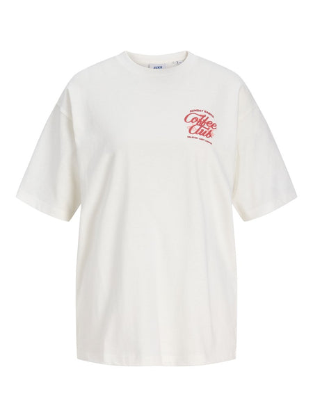 JJXX Loose Fit "Coffee Club" T-Shirt in White