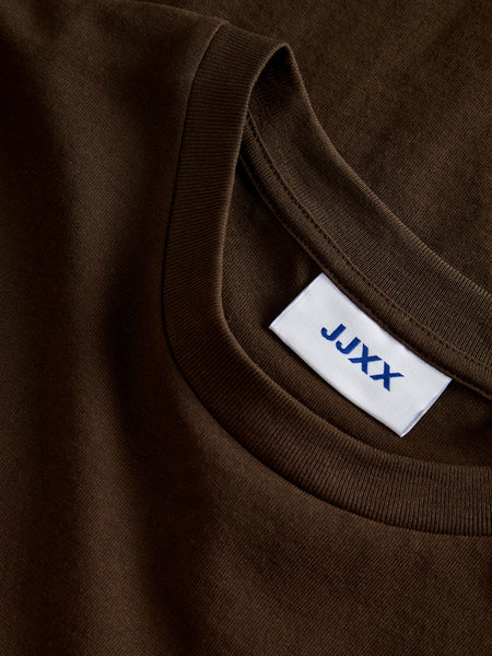 JJXX Loose Fit "Slow Sunday Club" T-Shirt in Brown