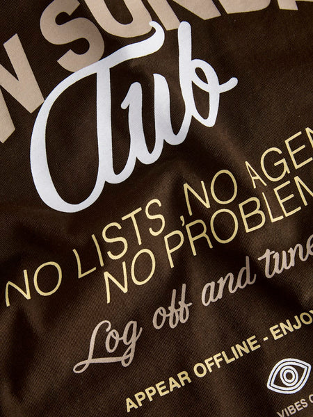 JJXX Loose Fit "Slow Sunday Club" T-Shirt in Brown