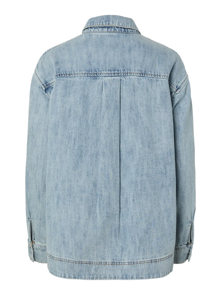 PIECES Denim Shirt in Light Blue
