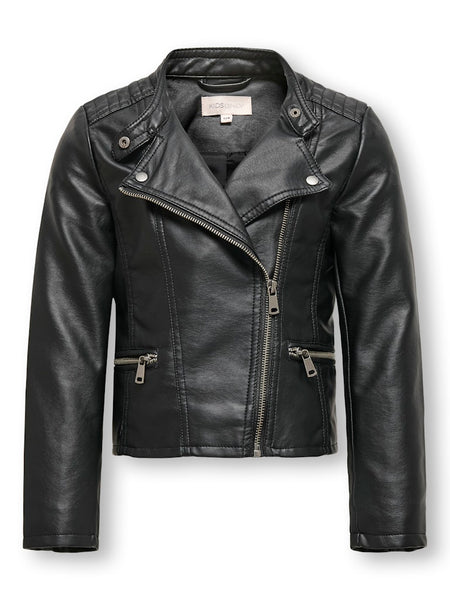 KIDS ONLY Faux Leather Biker Jacket in Black