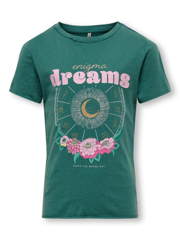 Kids Only Printed Dreams T-Shirt in Green