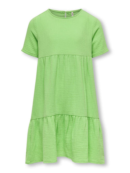 Kids Only Short Sleeve Layered Dress in Green