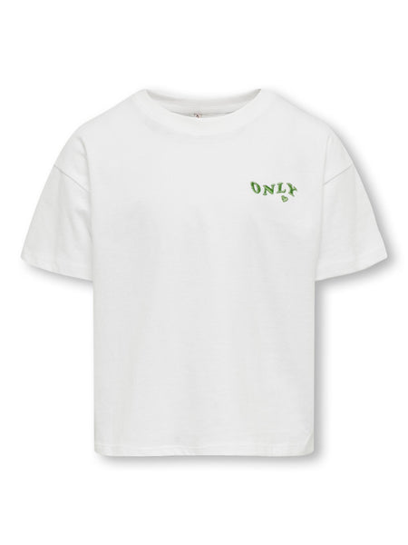 Kids Only Embroidered Crop T-Shirt in White