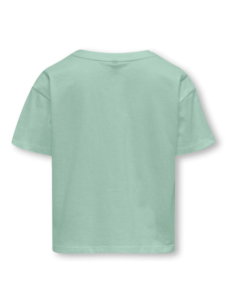 Kids Only Embroidered Crop T-Shirt in Green