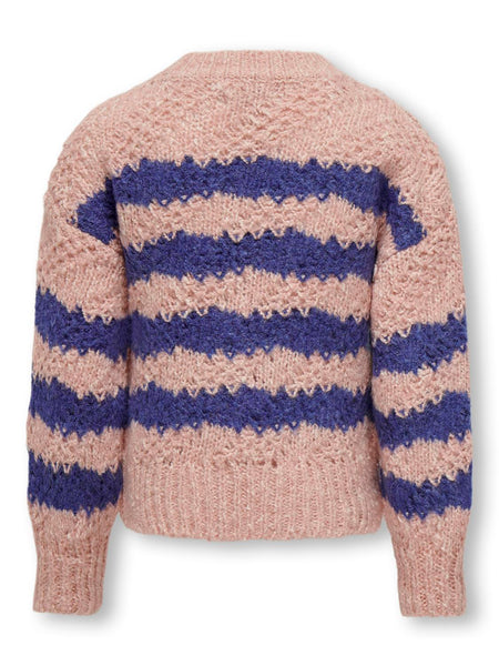 Kids Only Striped Chunky Knit Jumper in Pink