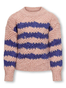 Kids Only Striped Chunky Knit Jumper in Pink