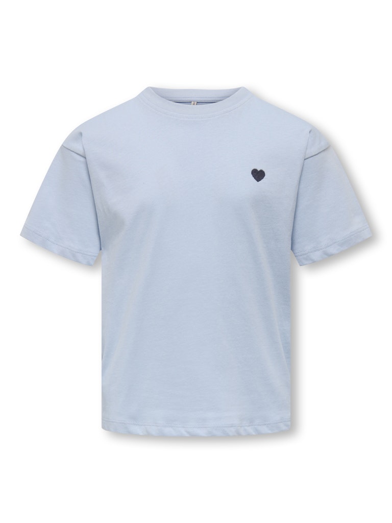 KIDS ONLY Embroidered Heart Detail T-Shirt in Blue