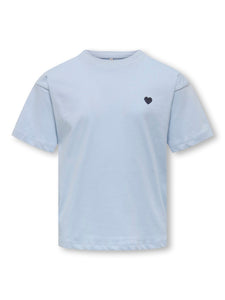KIDS ONLY Embroidered Heart Detail T-Shirt in Blue