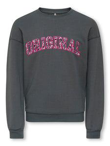 KIDS ONLY Printed "Original" Sweatshirt in Charcoal