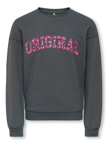 KIDS ONLY Printed "Original" Sweatshirt in Charcoal