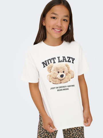 KIDS ONLY Teddy Bear T-Shirt in White