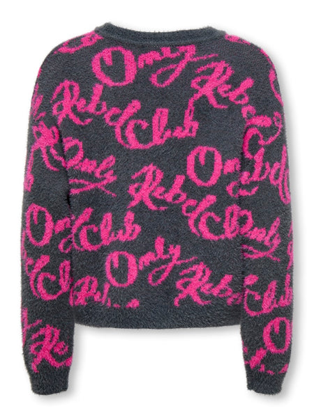 KIDS ONLY Printed Knit Jumper in Grey
