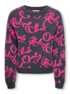 KIDS ONLY Printed Knit Jumper in Grey