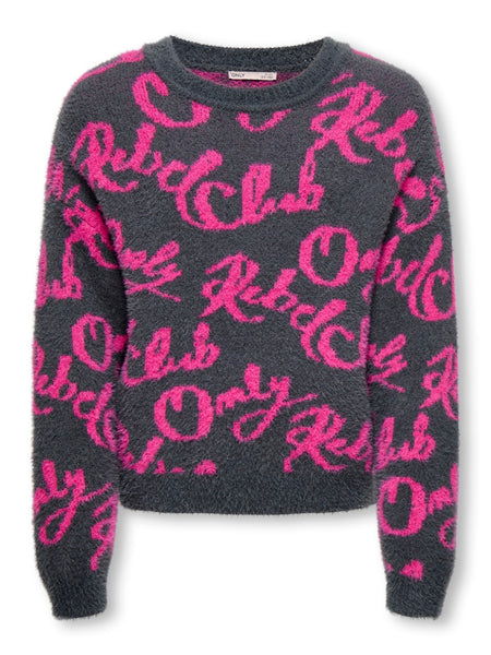 KIDS ONLY Printed Knit Jumper in Grey