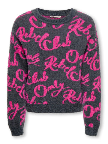 KIDS ONLY Printed Knit Jumper in Grey
