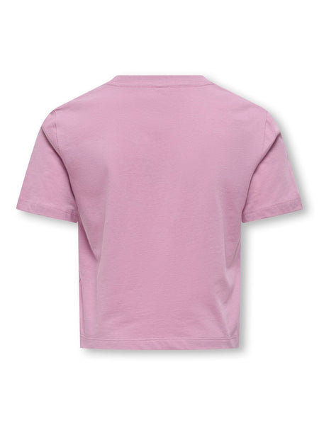 KIDS ONLY Zebra Heart Detail T-Shirt in Mauve