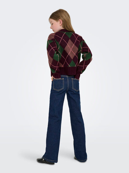 KIDS ONLY Patterned Argyle Jumper in Burgundy