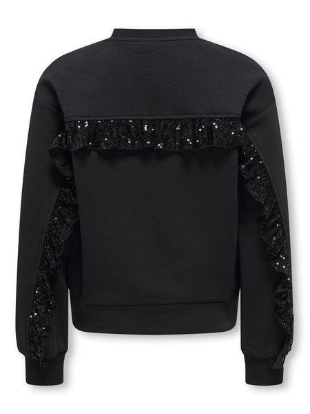 KIDS ONLY Sequin Detail Bow Sweatshirt in Black