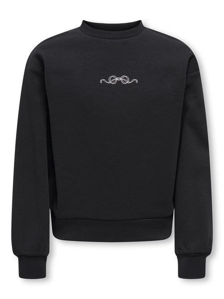 KIDS ONLY Sequin Detail Bow Sweatshirt in Black