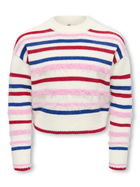 KIDS ONLY Striped Knit Jumper in Cream