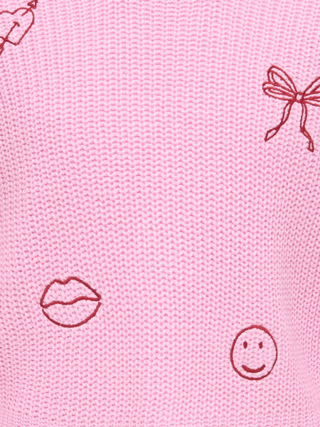 KIDS ONLY Embroidered Detail Knit Jumper in Pink