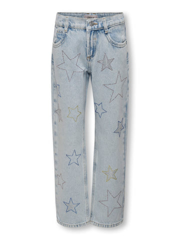 Kids Only Rhinestone Star Jeans in Light Blue