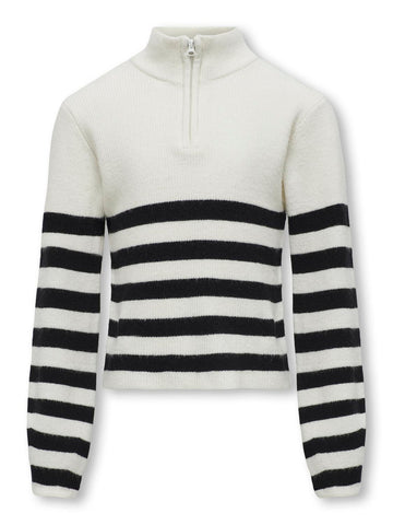 Kids Only Striped 1/4 Zip Jumper in Cream