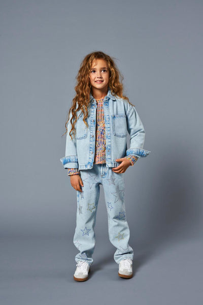 Kids Only Denim Star Shacket in Light Blue