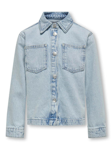 Kids Only Denim Star Shacket in Light Blue