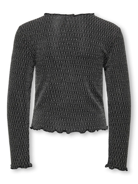 KIDS ONLY Long Sleeve Glitter Top in Black